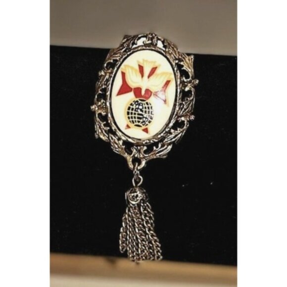 Porcelain Gold Tone Pendant The Emblem of the Fourth Degree Order Knights of Col - Picture 1 of 3
